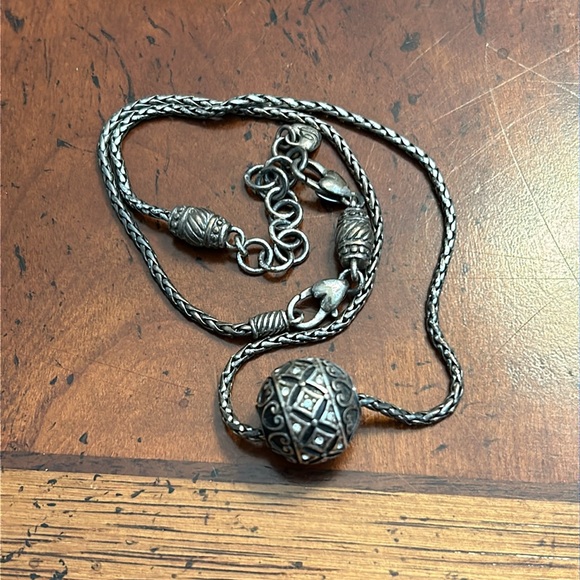 Brighton Calypso Super Bead Black Silver Crystal Necklace Chain Adjustable - Picture 2 of 4